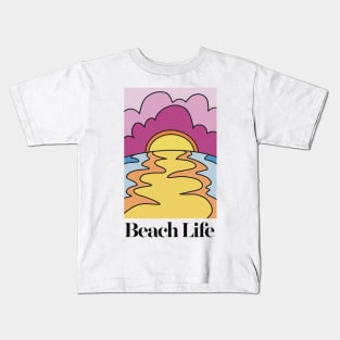 Beach Life - Summer Typographic Design Kids T-Shirt